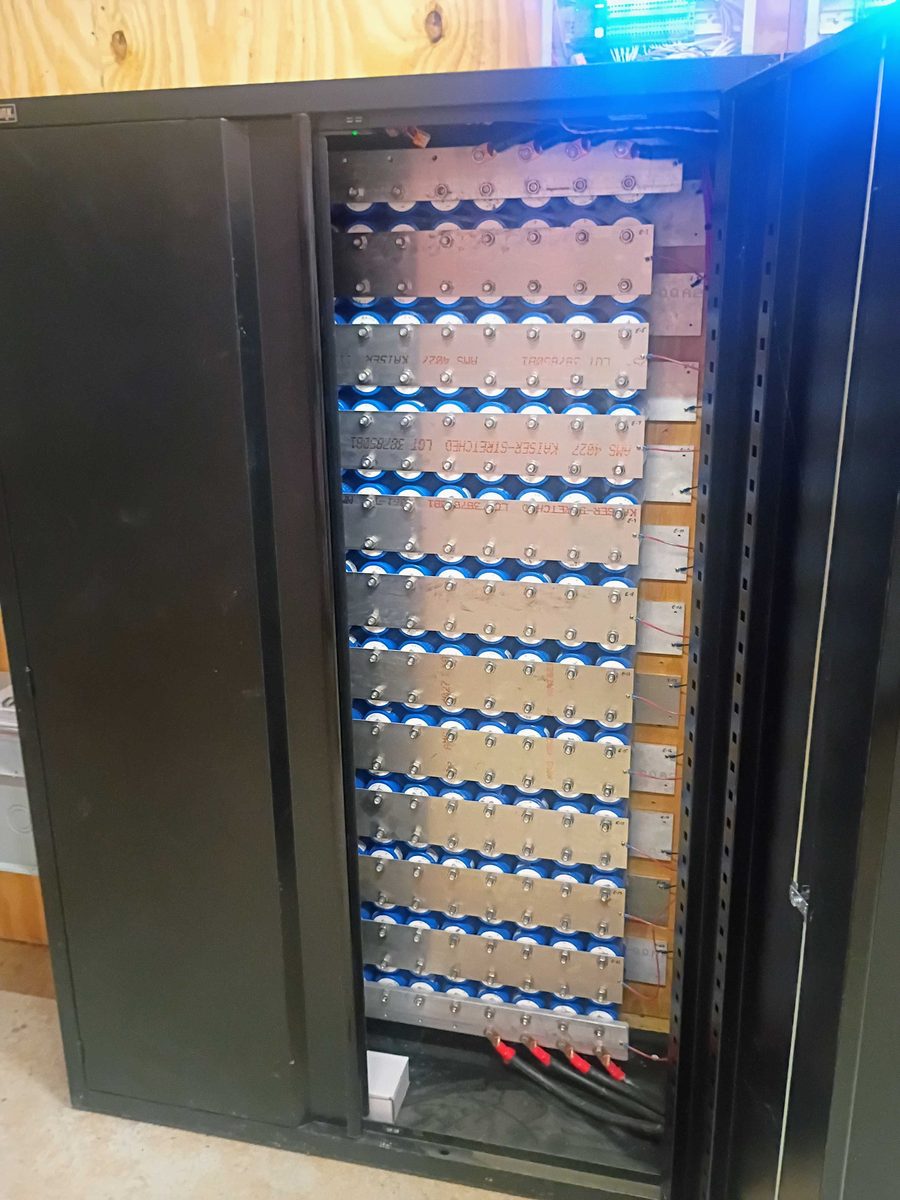 Battery rack close-up