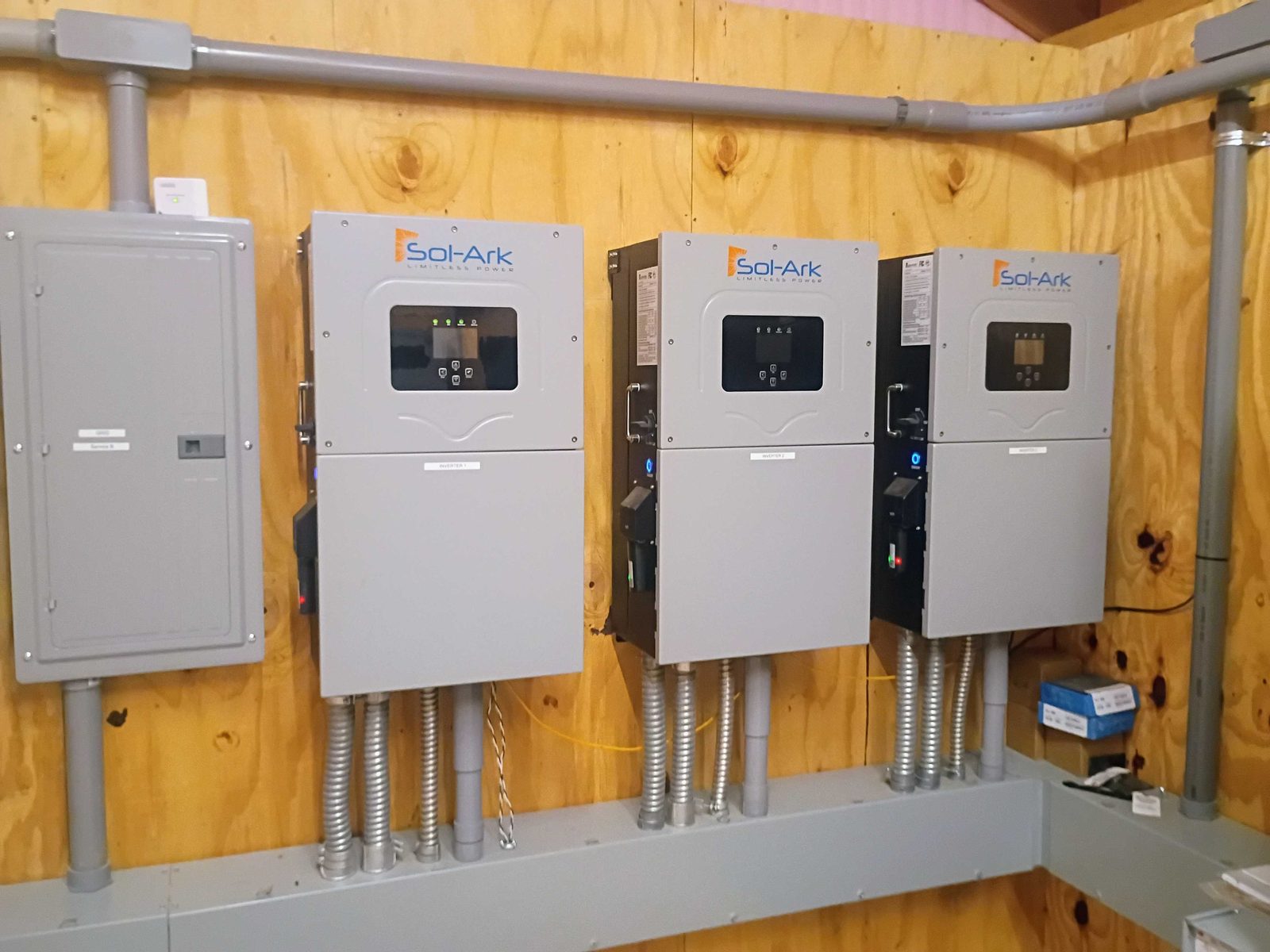 Triple Sol-Ark hybrid inverters
